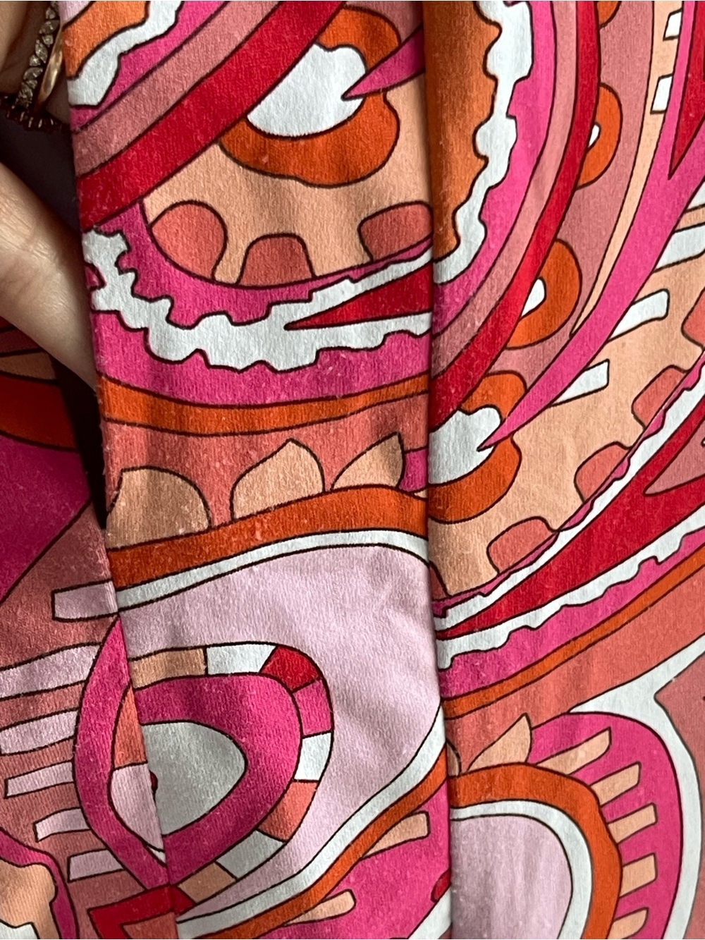 Barbara Gerwit Vintage Pink and Orange Paisley Shift Dress - Picture 3 of 8